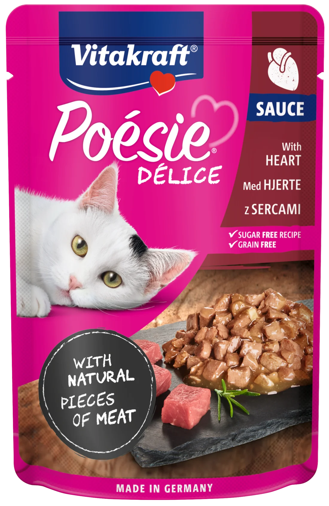 Vitakraft Poésie Délice saszetka z sercami dla kota, 85 g