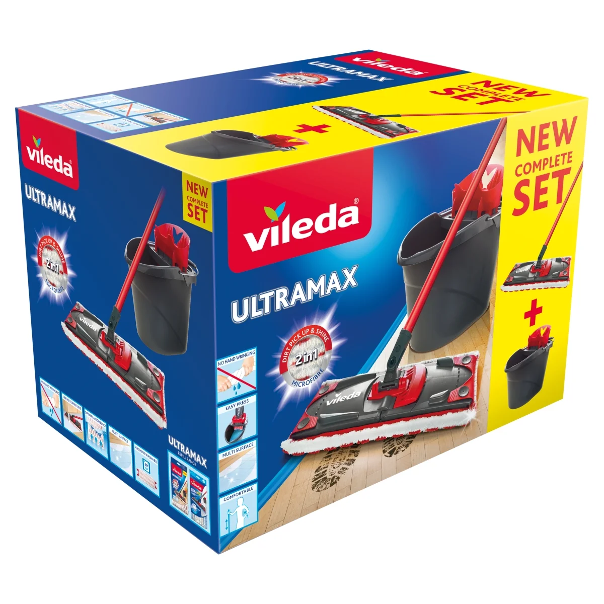 Vileda Ultramax BOX mop płaski z drążkiem + wiadro