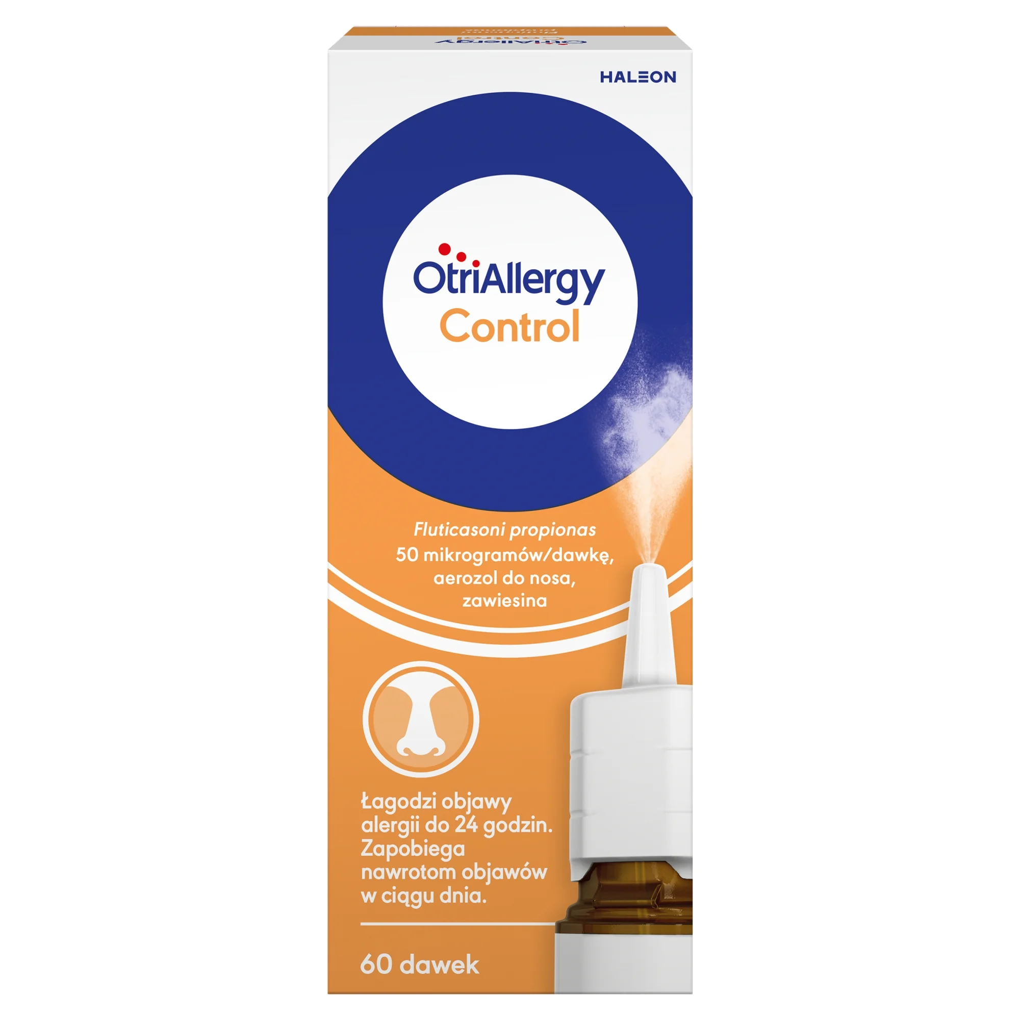 OtriAllergy Control 50 mikrogramów/dawkę aerozol do nosa, 60 dawek