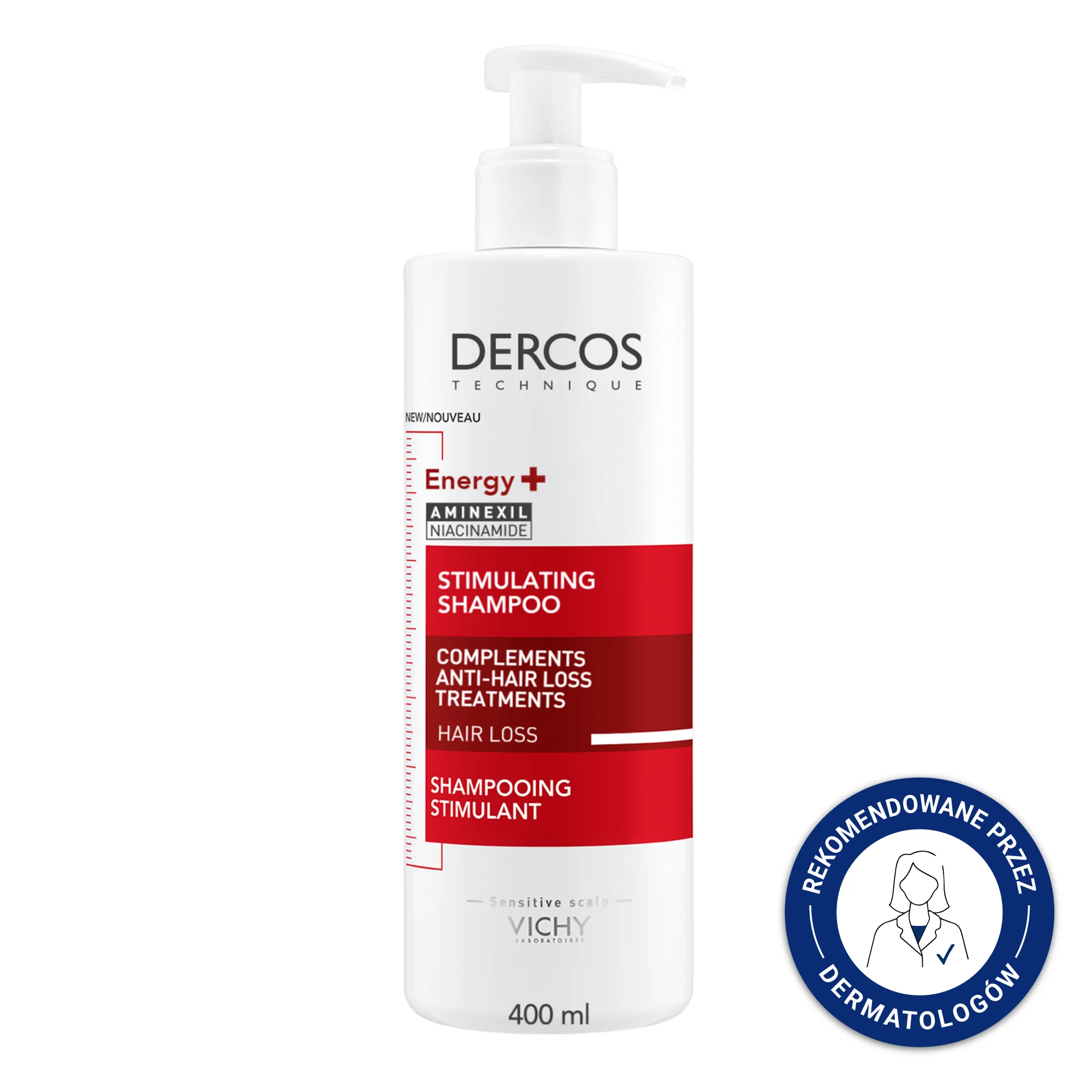 Vichy Dercos, Energy+ Szampon Wzmacniający Włosy, 400 ml