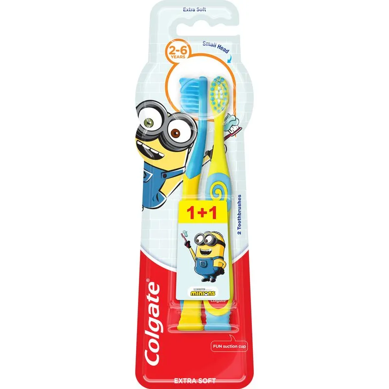 Colgate Smiles Kids szczoteczka do zębów dla dzieci w wieku 2-6 lat ekstra miękka, 2 szt.