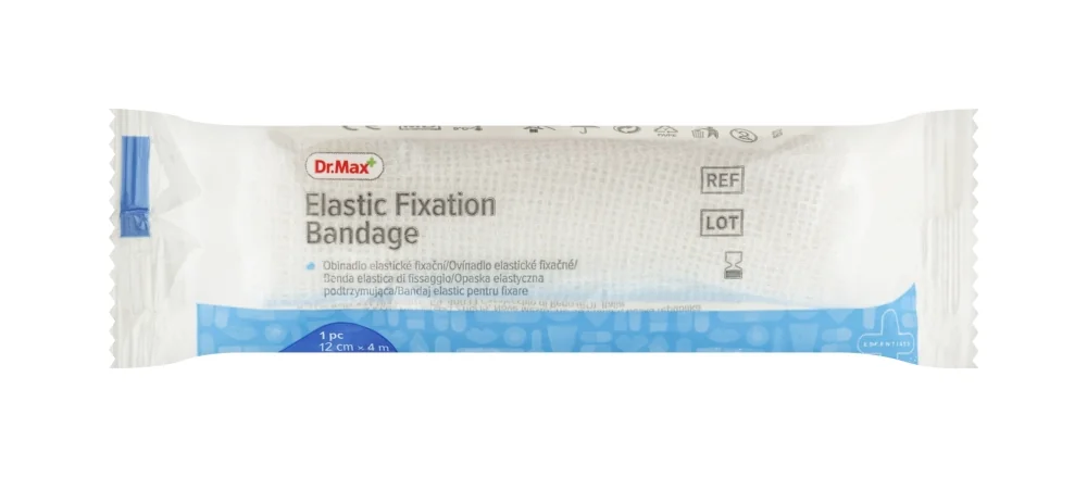 Elastic Fixation Bandage Dr. Max opaska podtrzymująca 12 cm x 4 m, 1 sztuka