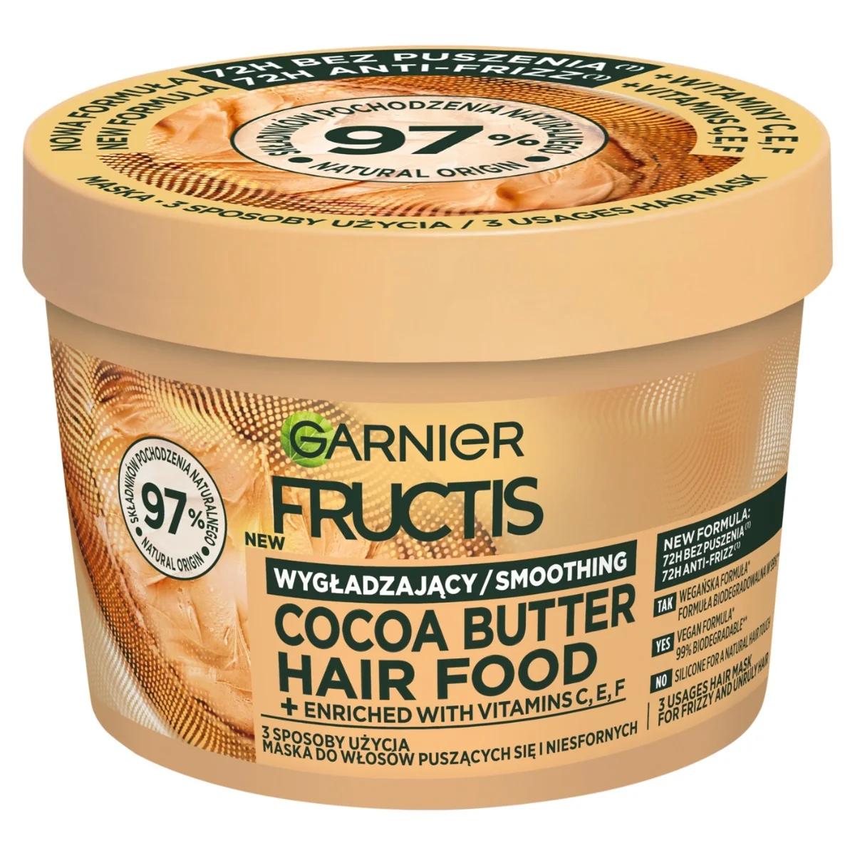 Garnier Fructis Cocoa Butter Hair Food Maska do włosów puszących się i niesfornych, 400 ml