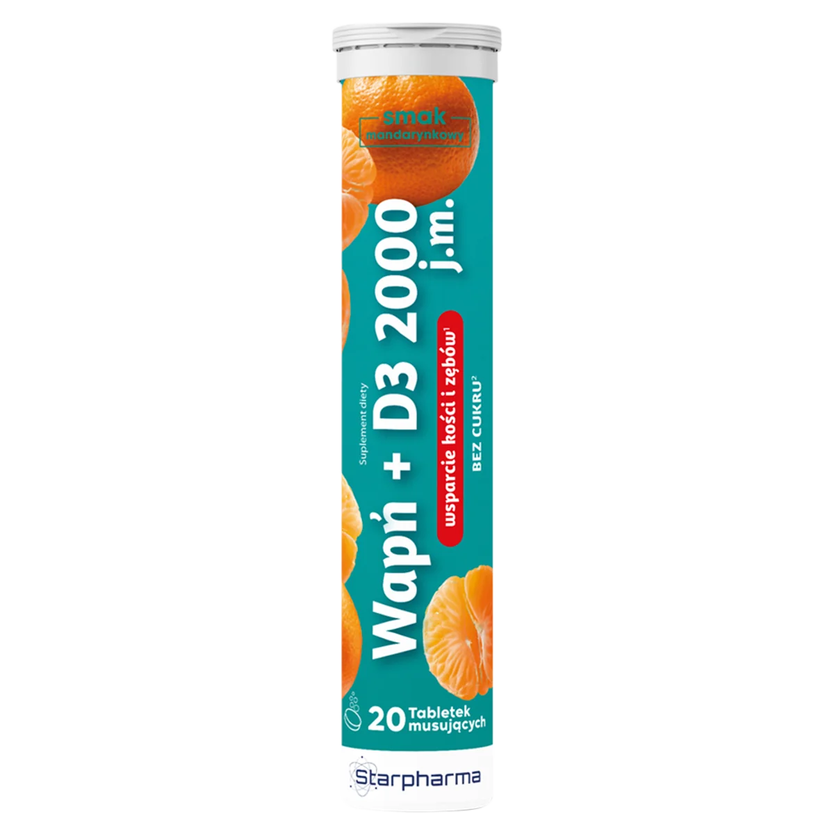 Starpharma Wapń + D3 2000 j.m. 20 tabletek musujących