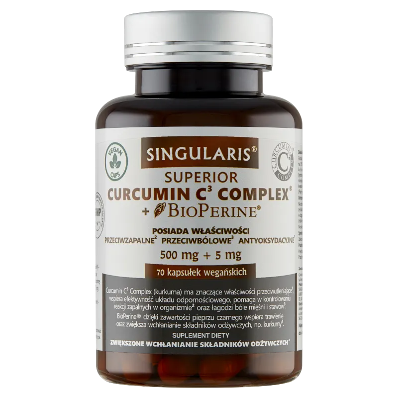 Singularis Superior Curcumin C3 Complex + Bioperine, suplement diety, 70 kapsułek