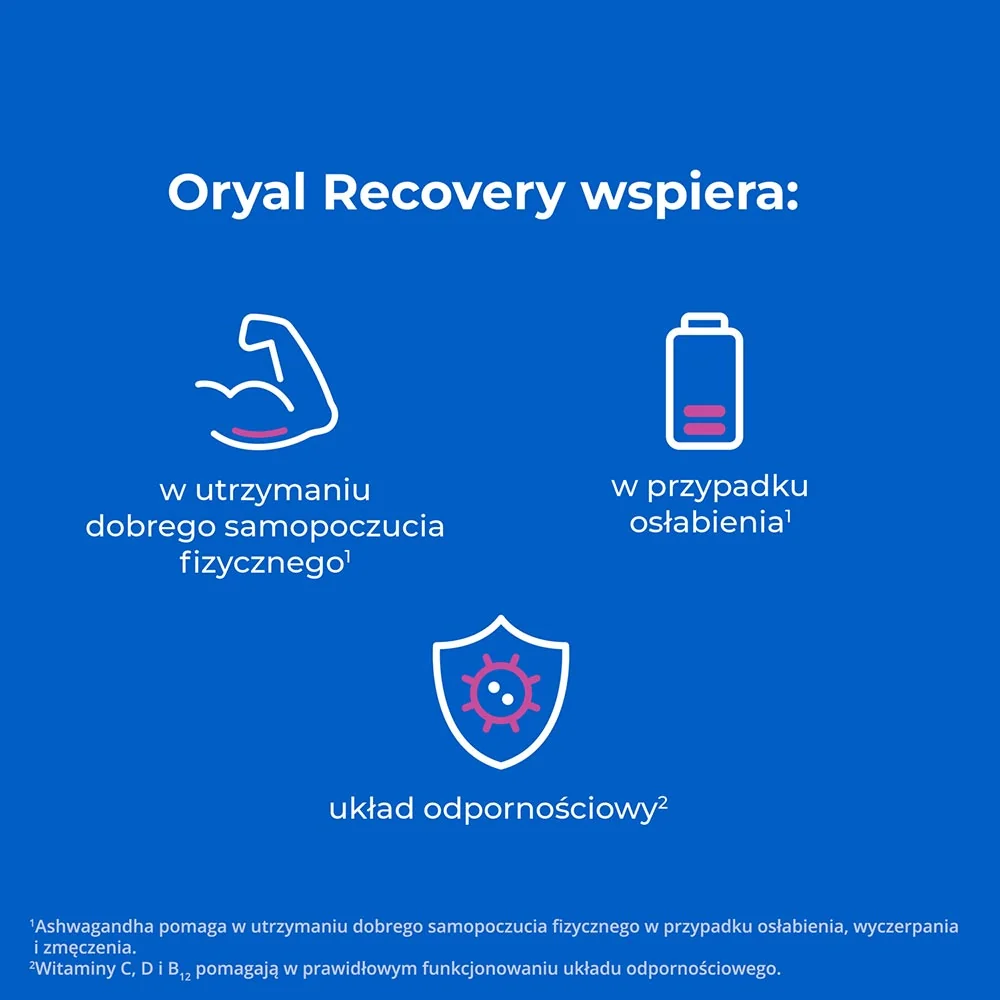 Oryal Recovery smak owoce leśne, 16 tabletek musujących