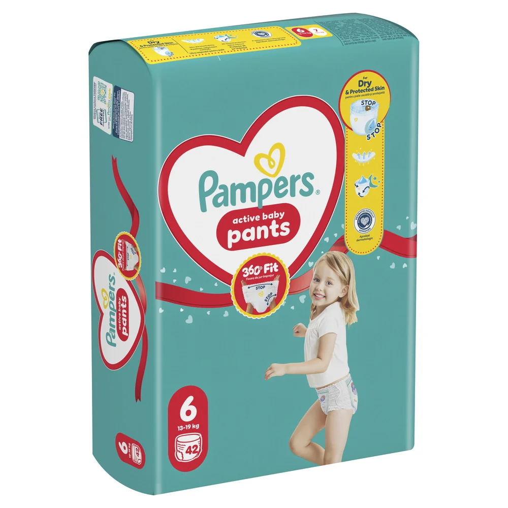 Pampers Active Baby Pants 6 pieluchomajtki, rozmiar 6, 13-19 kg, 42 sztuki