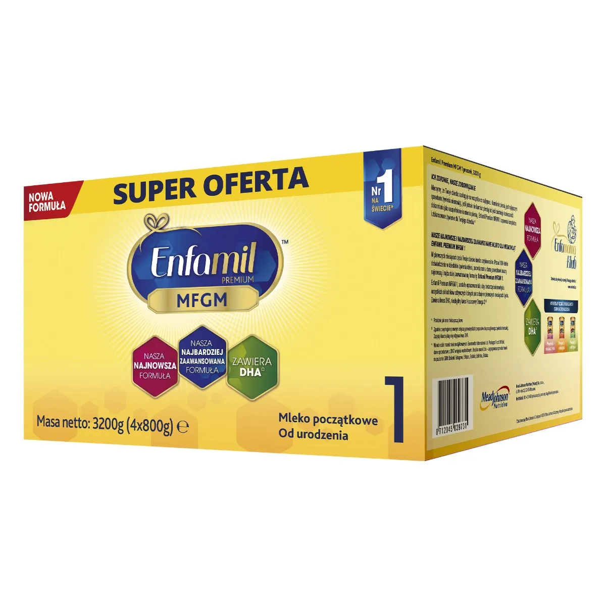 Enfamil Premium MFGM 1, mleko początkowe od urodzenia, 3200 g 