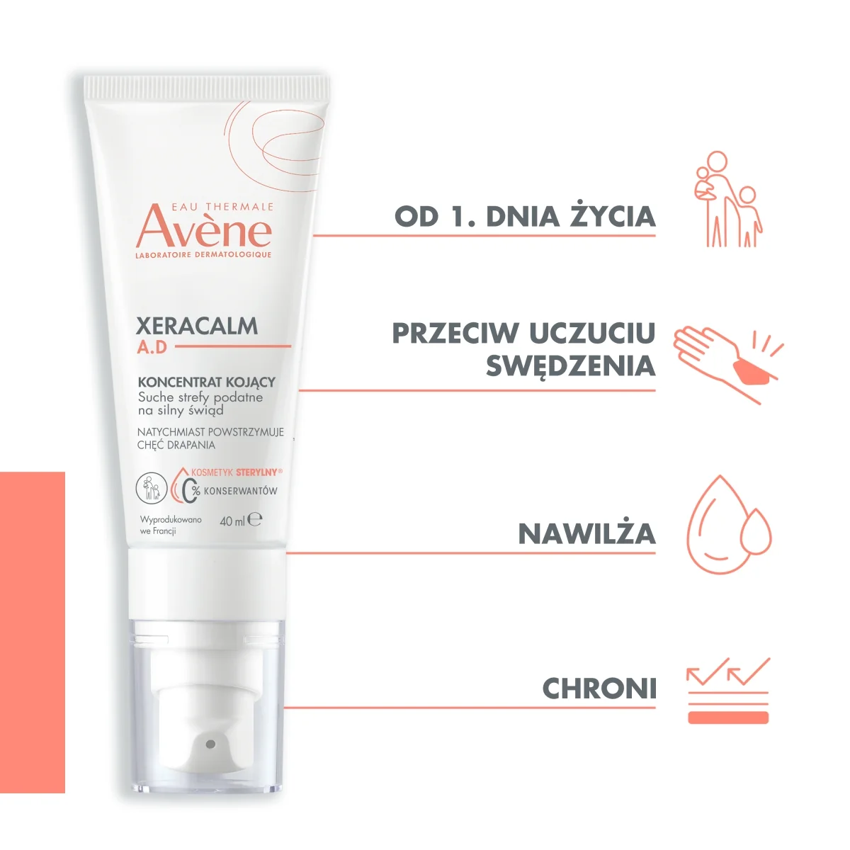 Avene XeraCalm A.D Koncentrat kojący, 40 ml