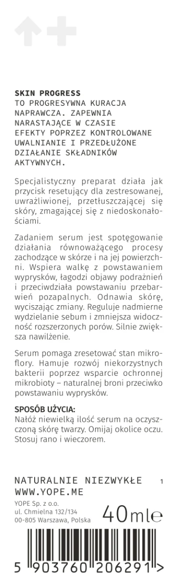 YOPE Skin Progress serum do twarzy resetujące, 40 ml