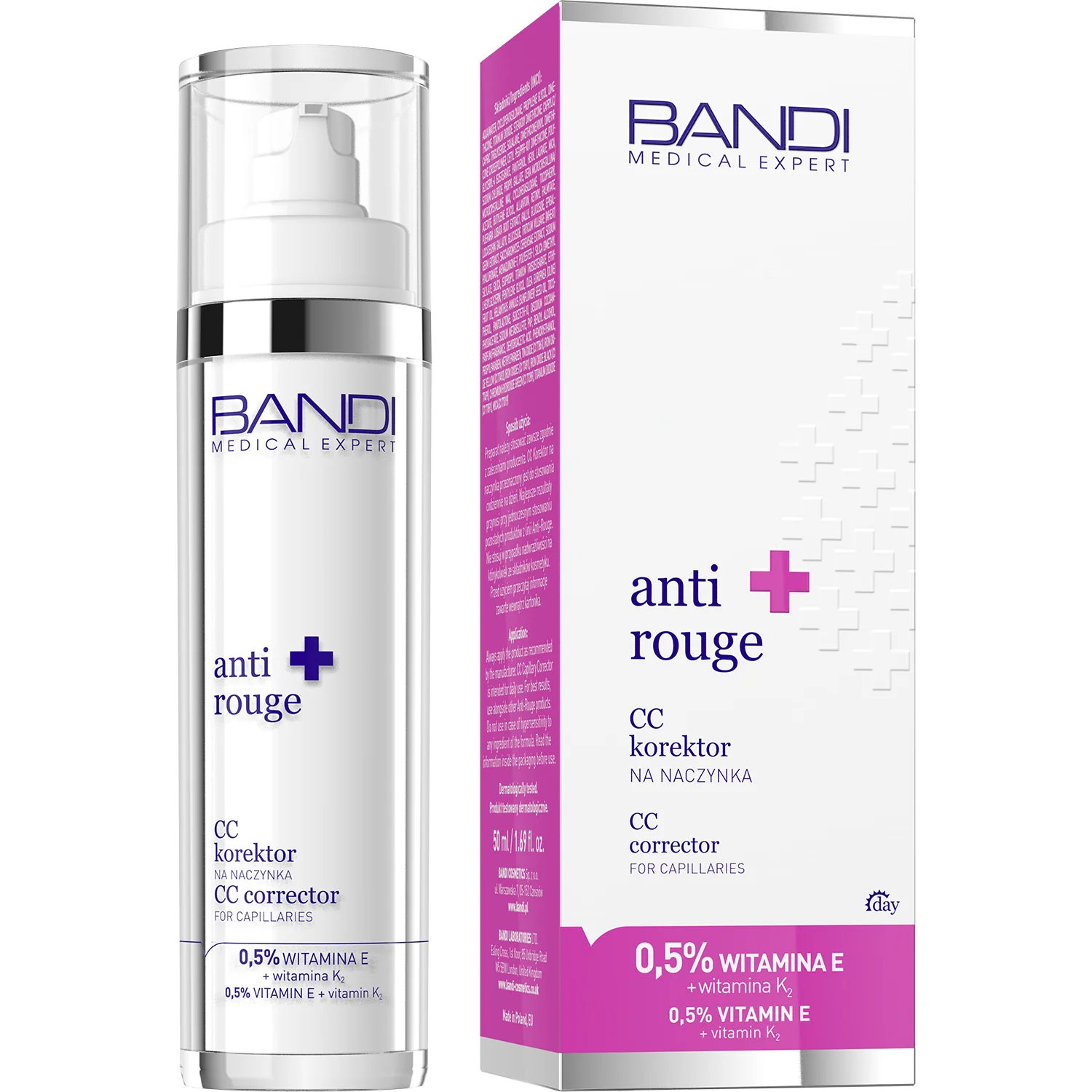 Medical Expert Anti-Rouge Cc Korektor Na Naczynka 0,5% Witamina E + Witamina K, 50 ml