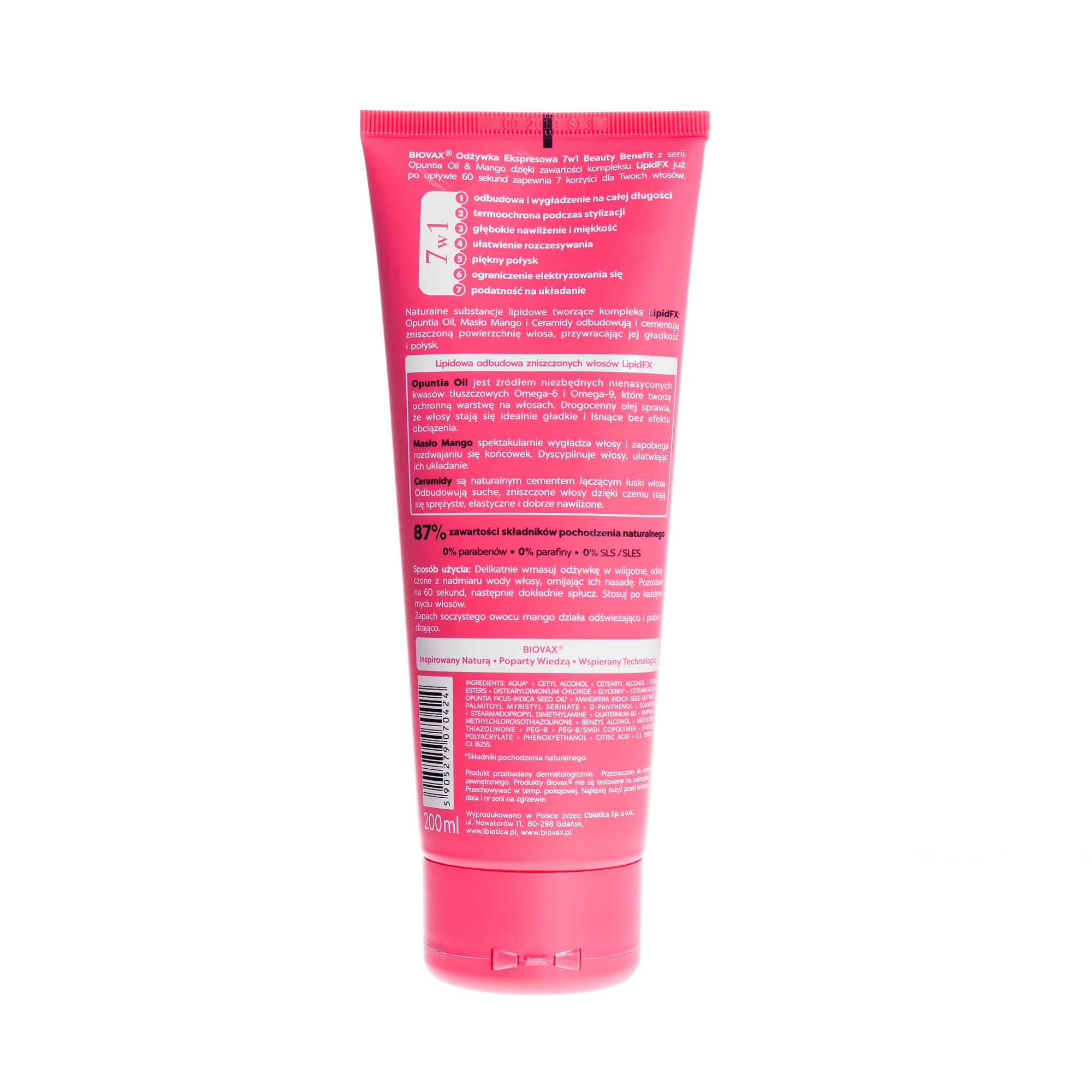 L'biotica, Biovax, Odżywka expresowa do włosów 7 w 1, 200 ml
