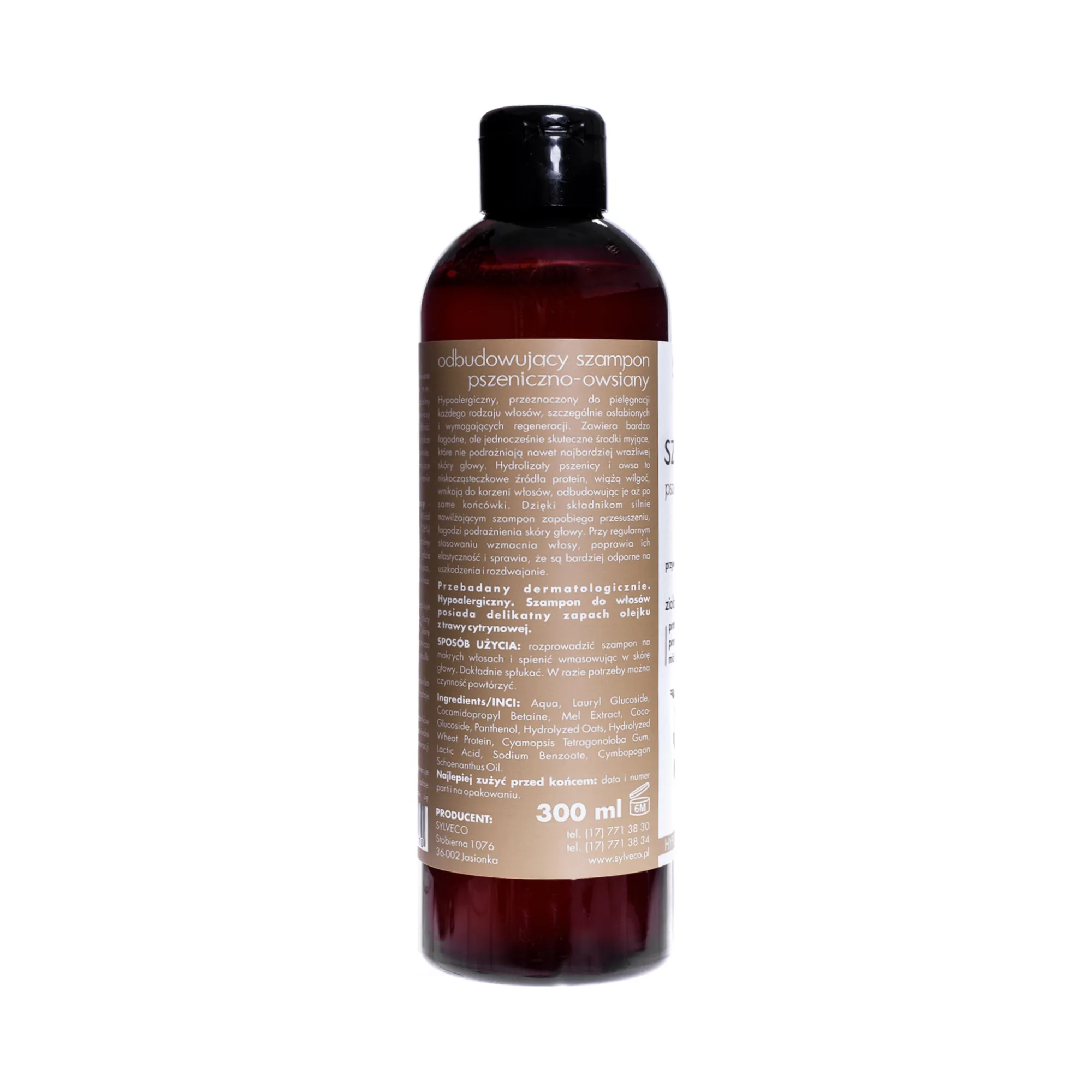 Sylveco,  odbudowujący szampon pszeniczno-owsiany, 300 ml 
