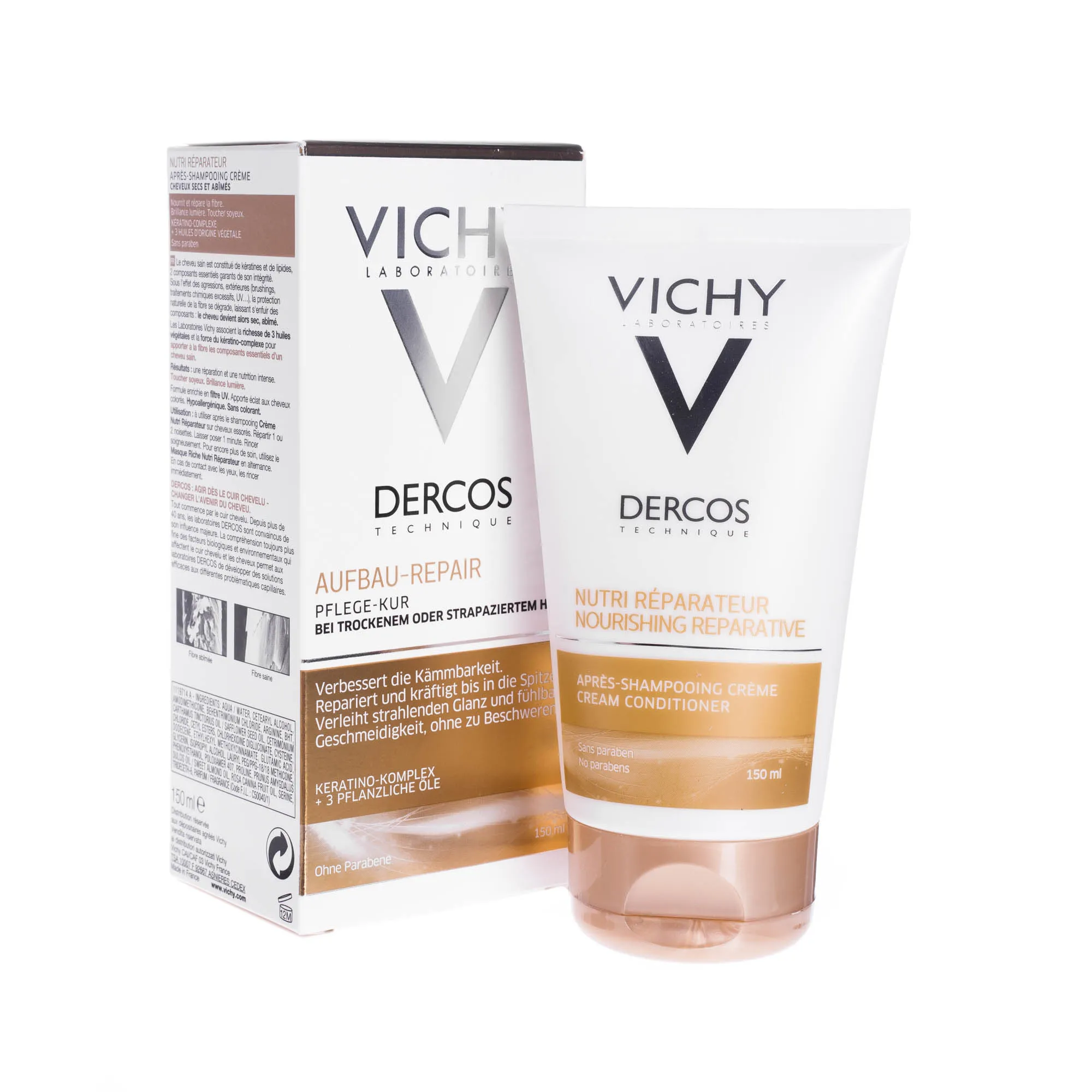Vichy Dercos, odżywczo-regenerująca odżywka w kremie, suche i zniszczone włosy, 150 ml