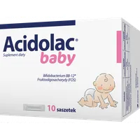 Acidolac Baby, suplement diety stosowany w celu uzupełnienia flory jelit w okresie antybiotykoterapii, 10 saszetek