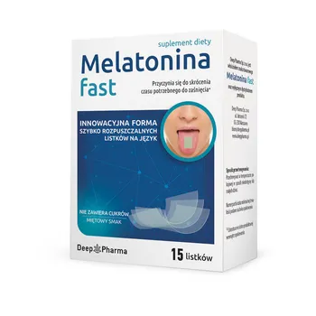 Melatonina Fast, suplement diety, listki rozpuszczane na języku, 15 sztuk 