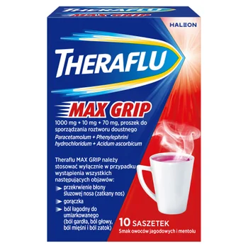 Theraflu Max Grip 1000 mg + 70 mg + 10 mg 10 saszetek