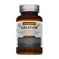 Singularis Calcium naturalny wapń ze skorupek jaj kurzych + witamina D3 z lanoliny, suplement diety, 60 kapsułek