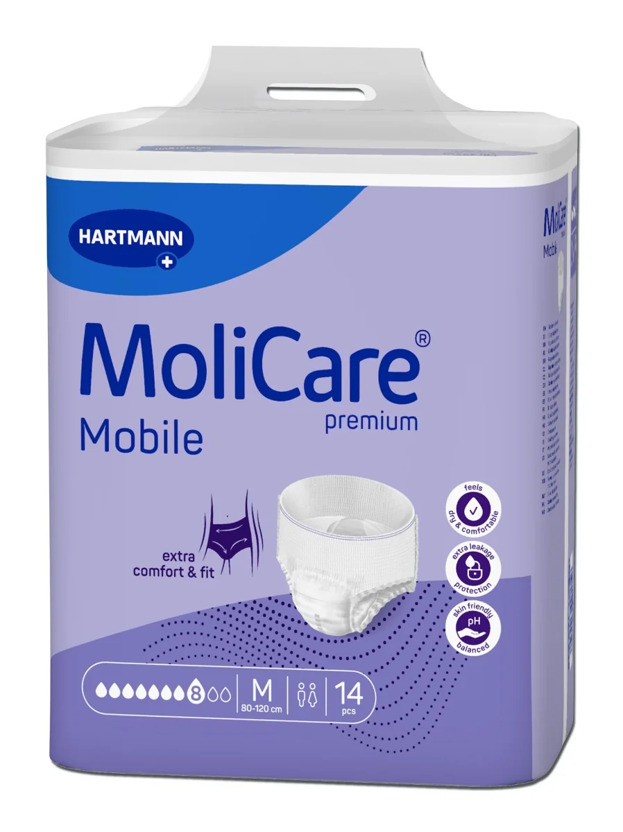 MoliCare Premium Mobile majtki chłonne 8/10 kropli, rozmiar M, 14 sztuk