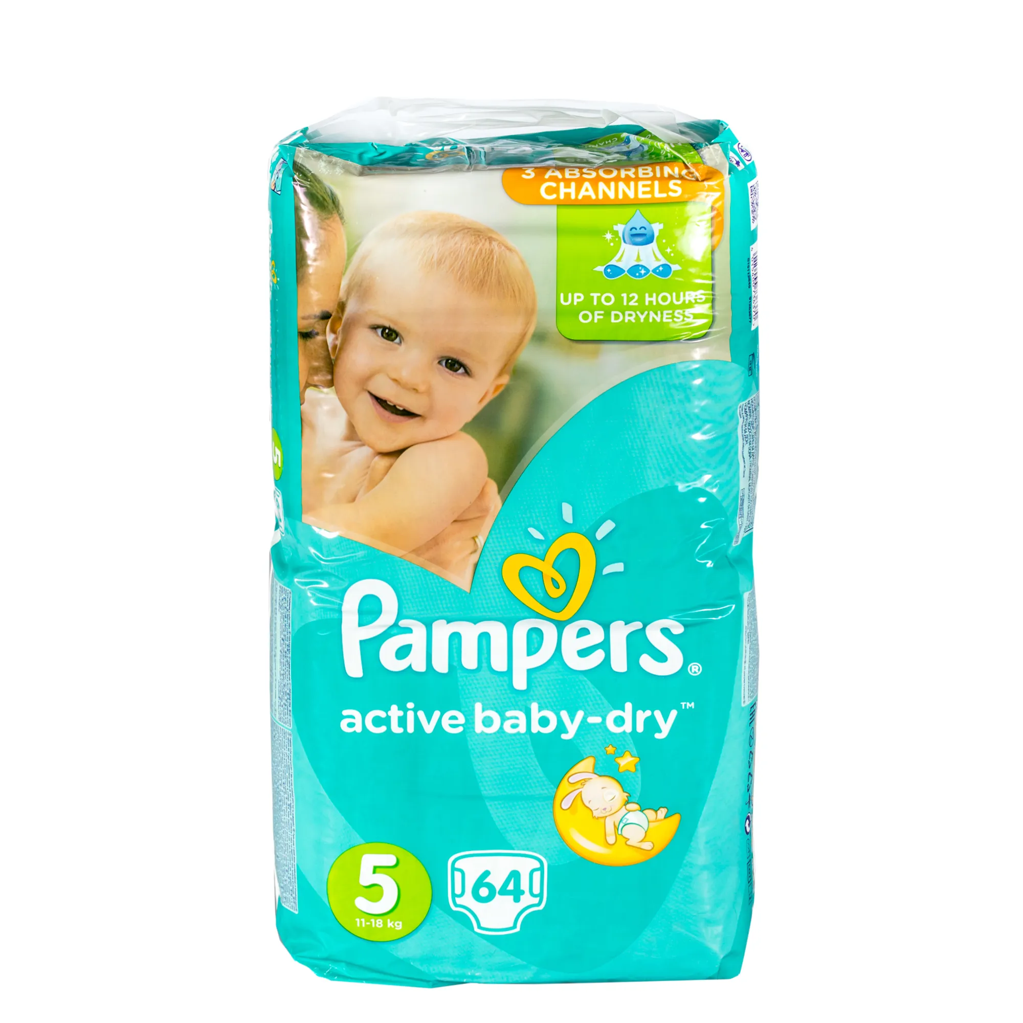 Pieluchy  Pampers Active Baby Dry 5 (11-18 kg), 64 sztuk