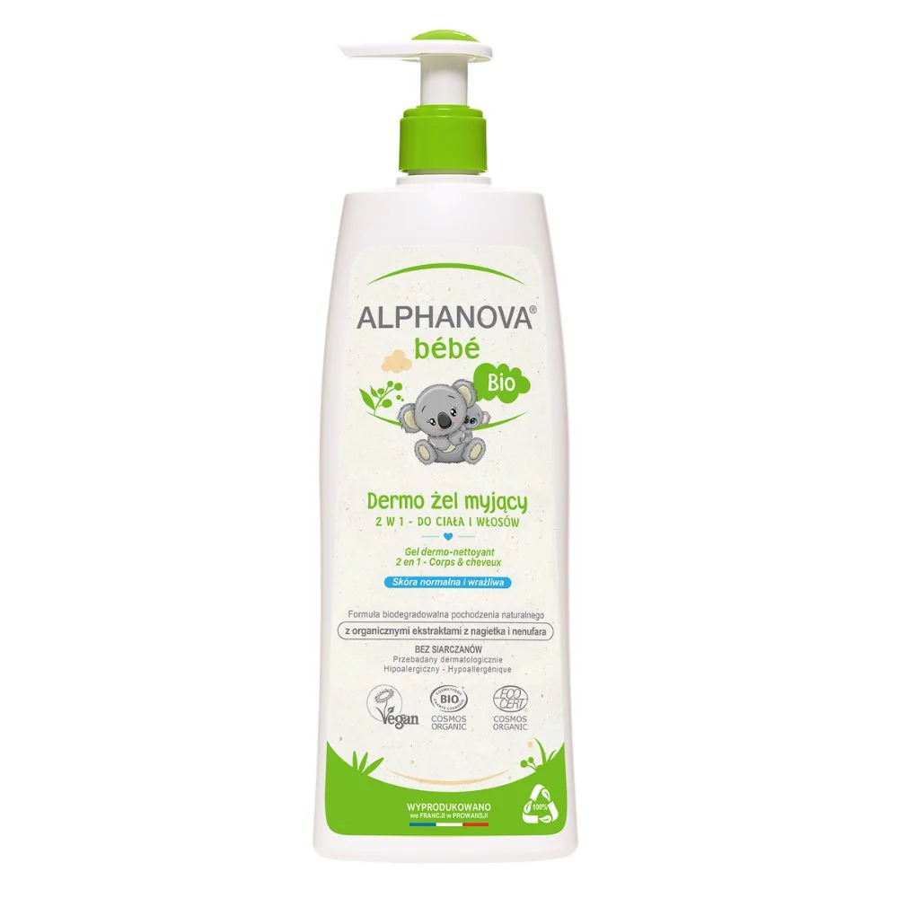 Alphanova Bebe dermo-żel do mycia ciala i wlosów, 500 ml