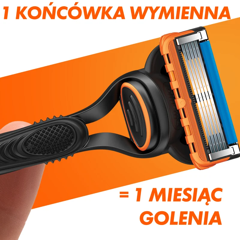 Gillette Fusion5 maszynka do golenia z 2 wymiennymi ostrzami dla mężczyzn, 1 szt.