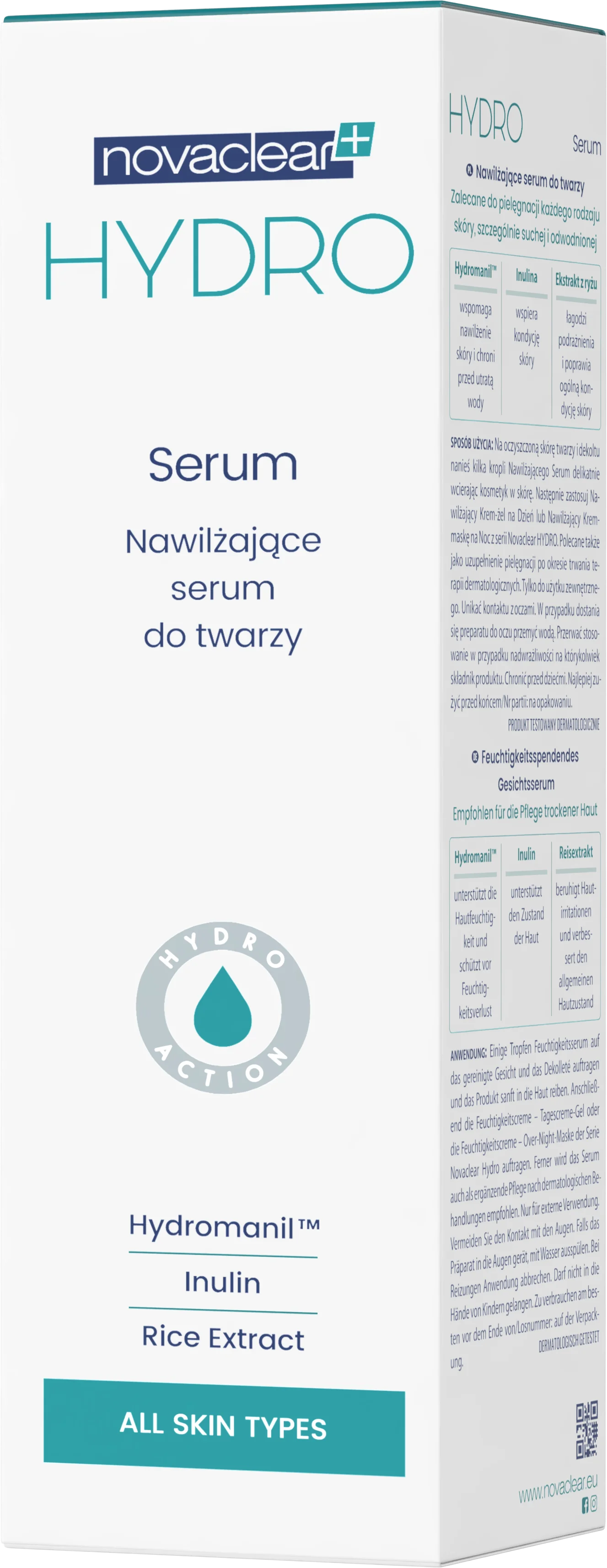 Novaclear Hydro nawilżające serum do twarzy, 30 ml