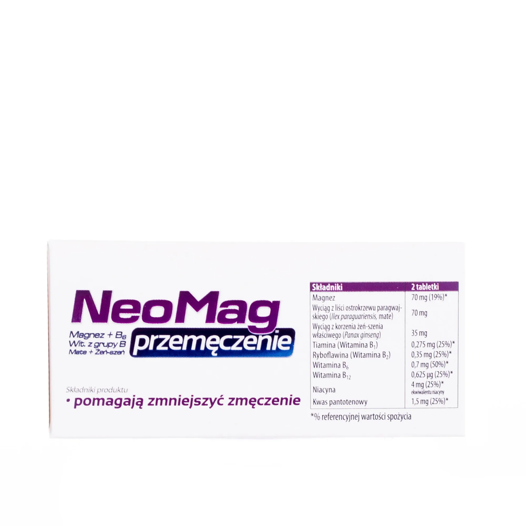 NeoMag Przemęczenie, suplement diet z magnezem i witaminą z grupy B, 50 tabletek 