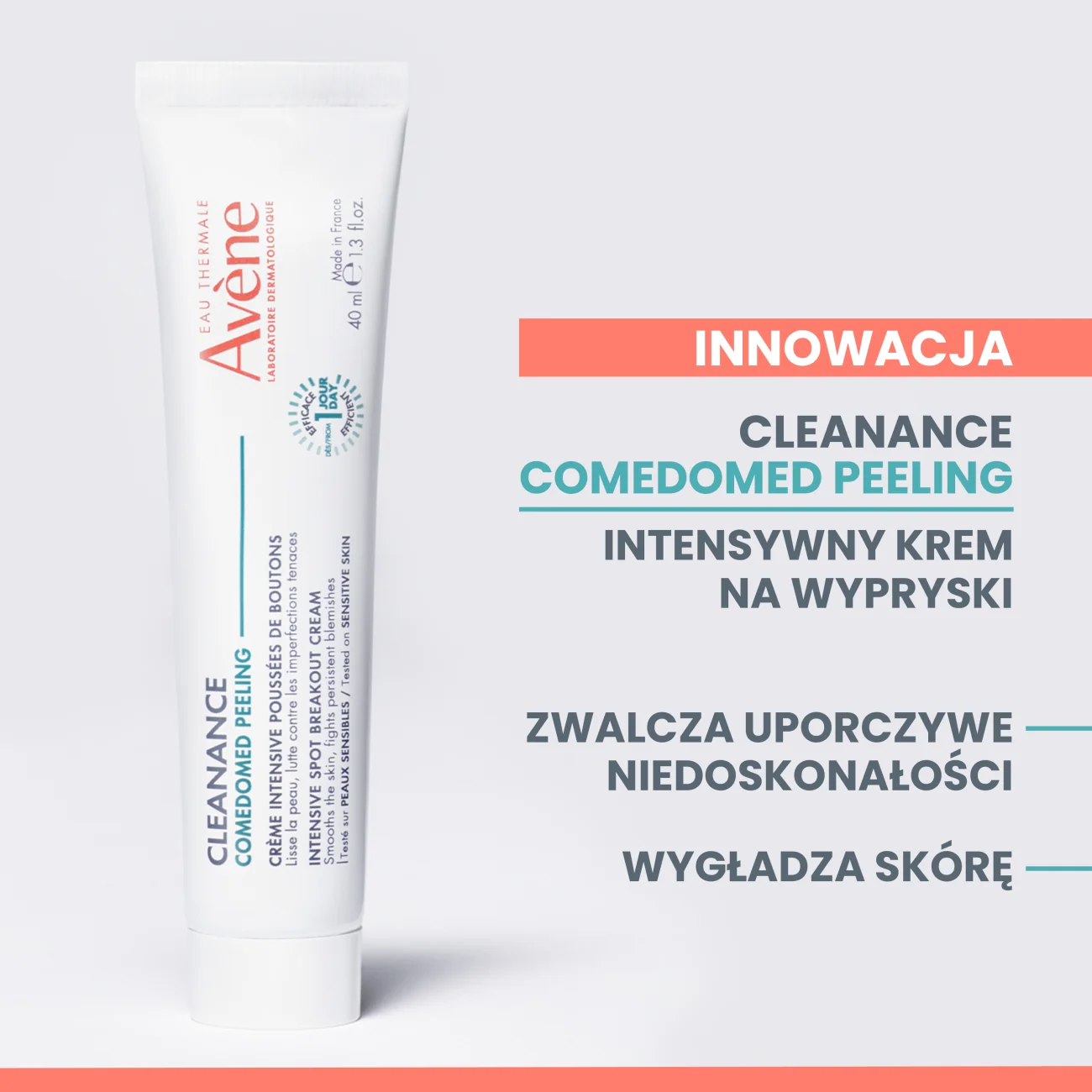 Avène Cleanance Comedomed Peeling intensywny krem na wypryski, 40 ml