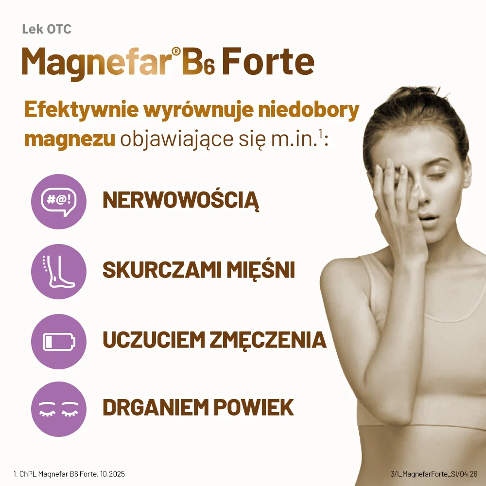 Magnefar B6 Forte 100 mg + 10,10 mg, 60 tabletek powlekanych