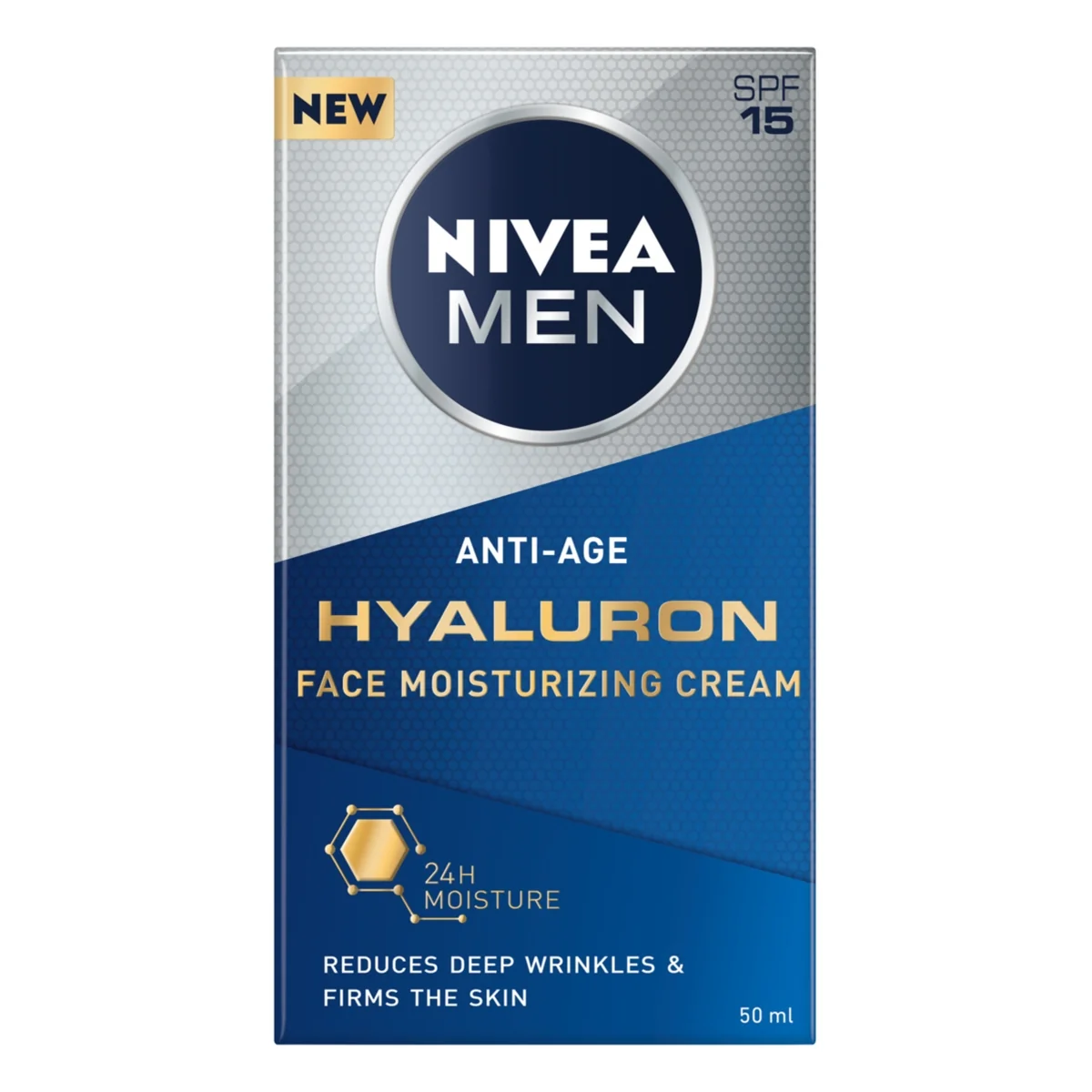 Nivea Men Hyaluron przeciwzmarszczkowy krem do twarzy dla mężczyzn z kwasem hialuronowym, 50 ml