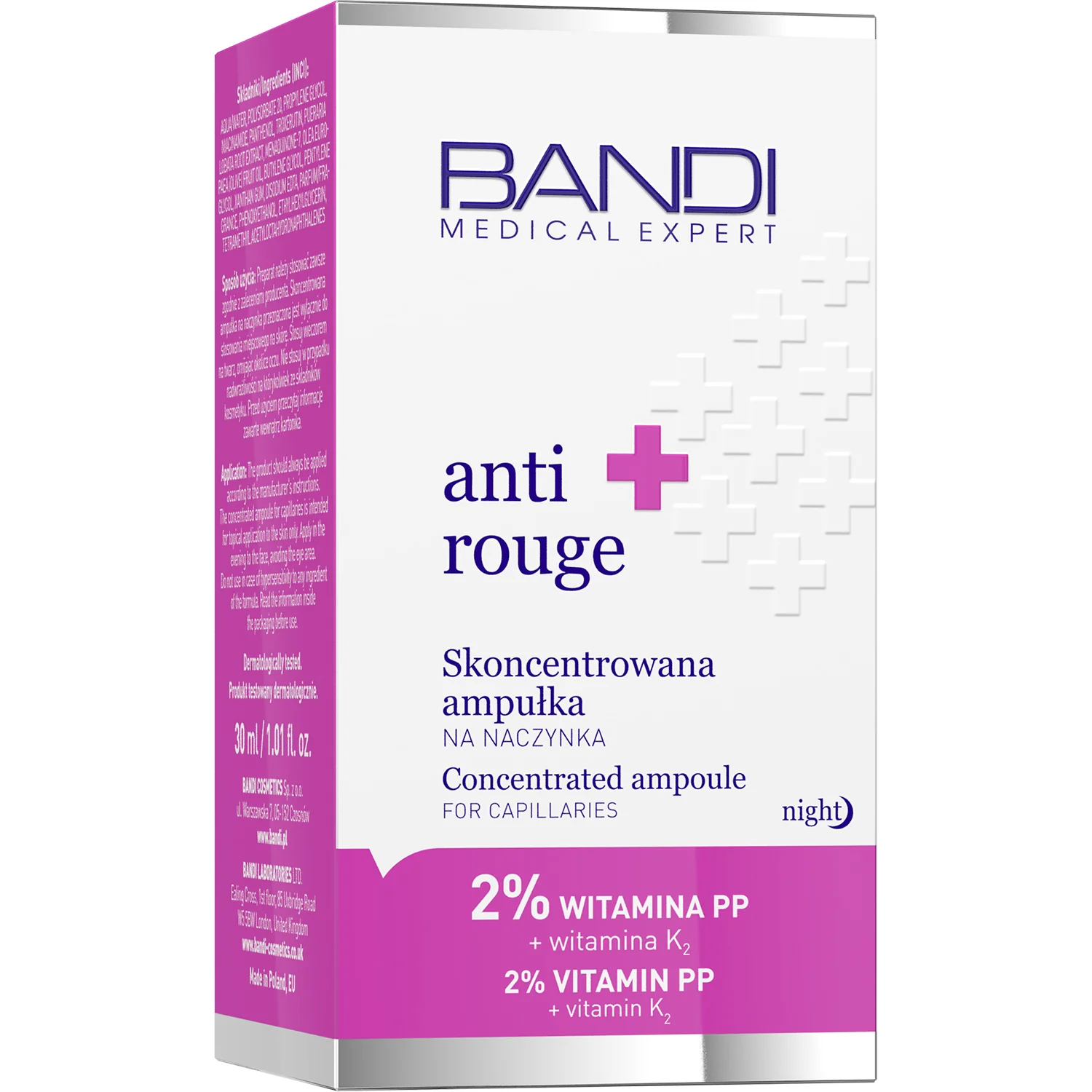 Medical Expert Anti-Rouge Skoncentrowana Ampułka Na Naczynka 2% Witamina Pp + Witamina K, 30 ml