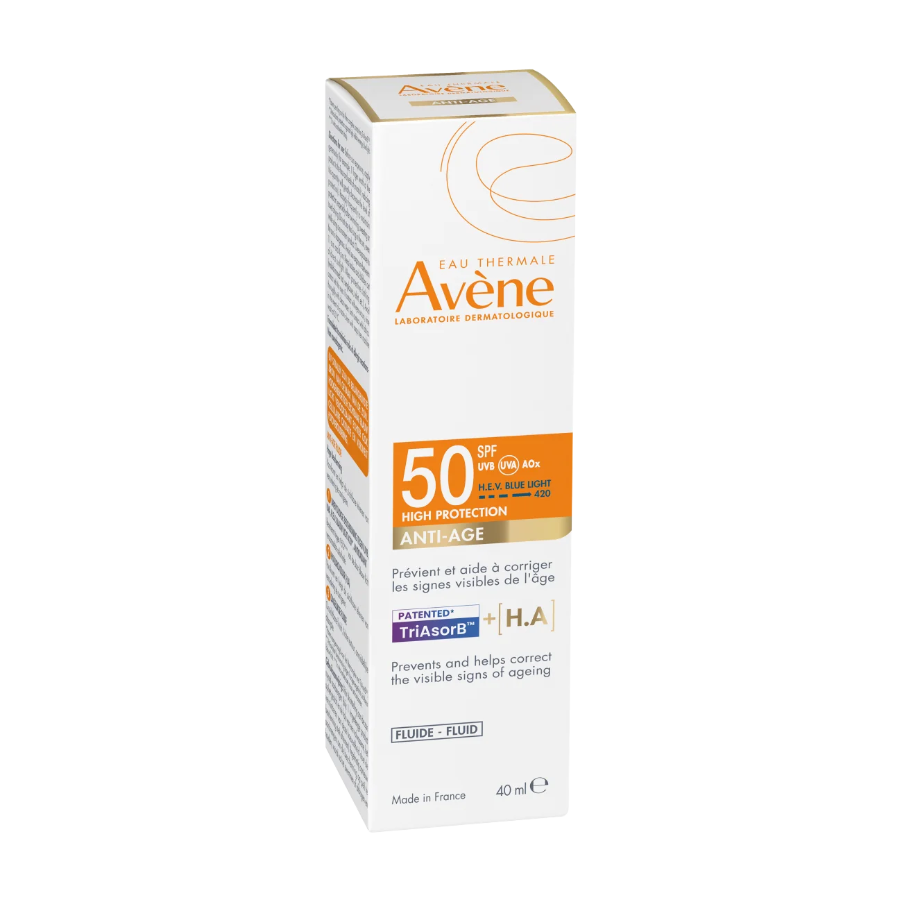 Avène Wysoka ochrona przeciwsłoneczna fluid anti-age SPF 50, 40 ml