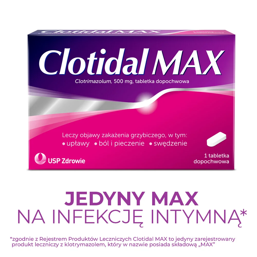 Clotidal MAX, 500 mg, 1 tabletka dopochwowa 