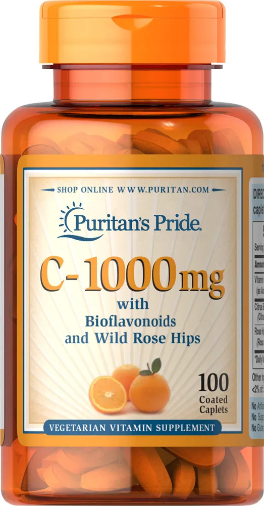 Puritan's Pride, Witamina C, suplement diety, 1000 mg, 100 tabletek powlekanych