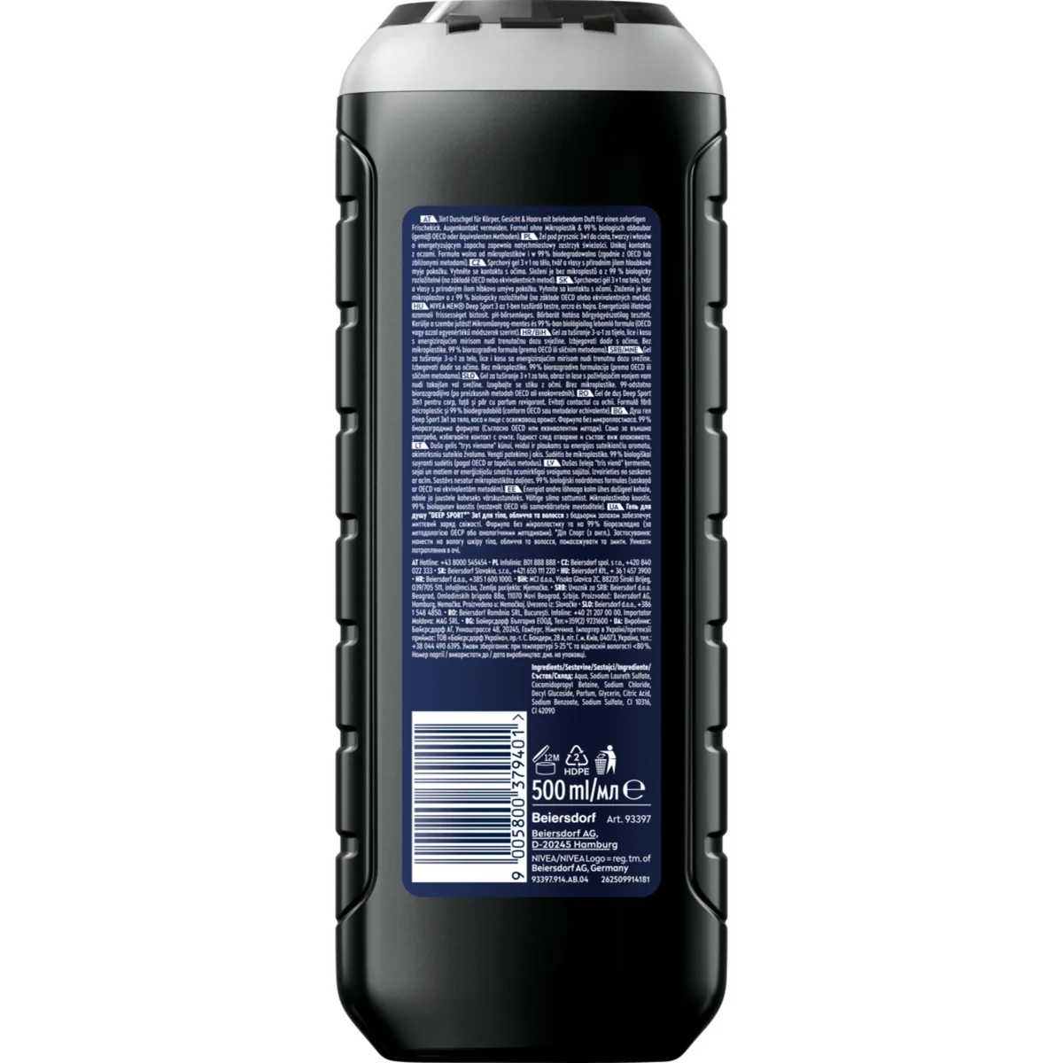Nivea Men Deep Sport żel pod prysznic 3w1, 500 ml