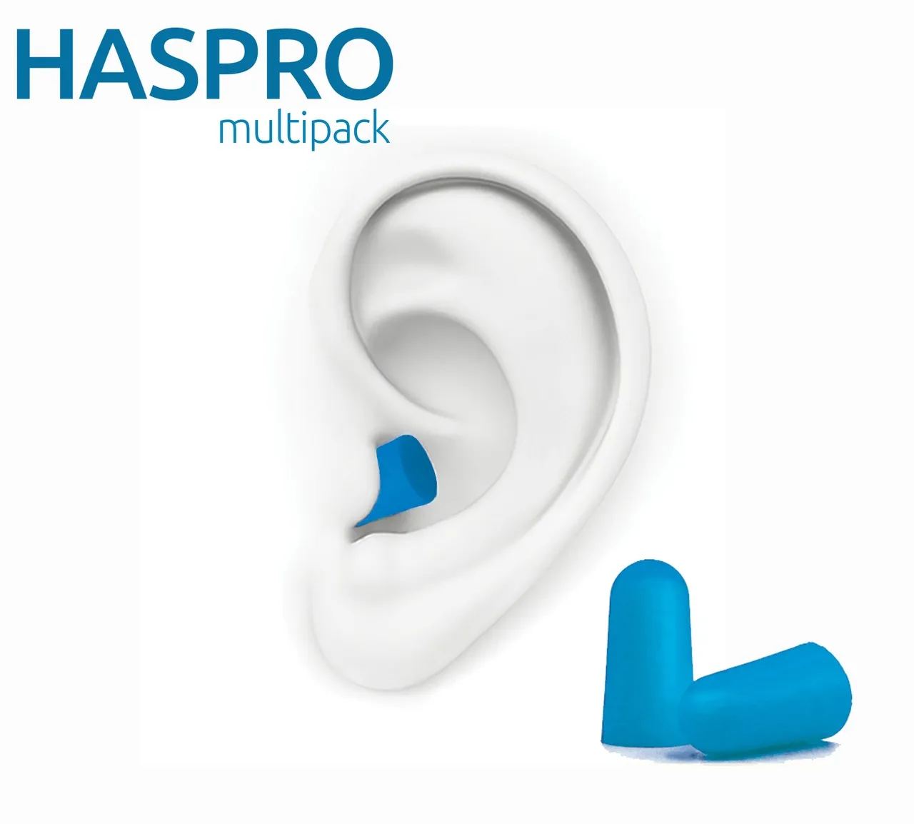 Haspro Tube50, stopery do uszu, kolor niebieski, 50 par 