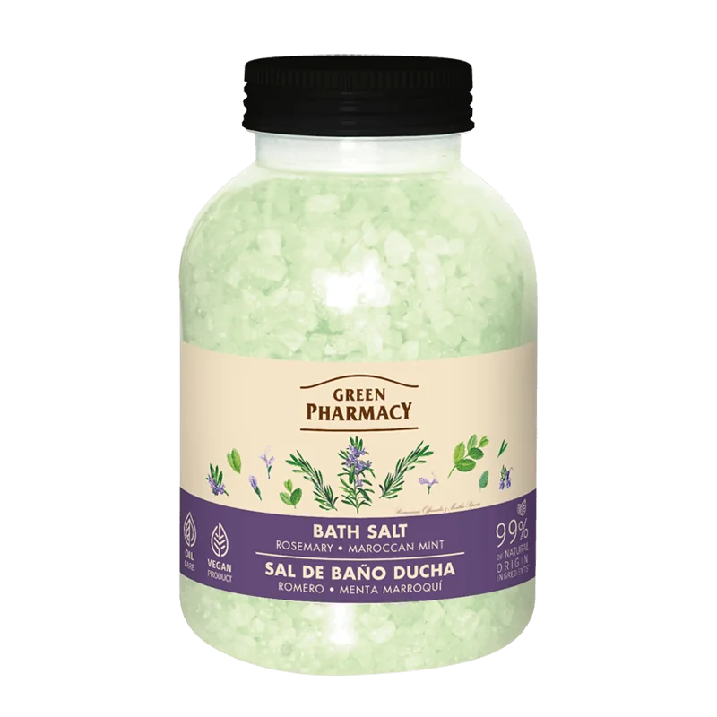 Green Pharmacy sól do kąpieli Rozmaryn i Mięta marokańska, 1 kg