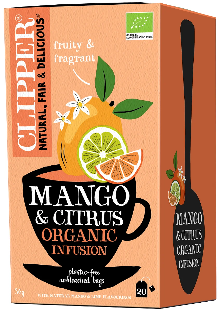 Clipper herbatka o smaku mango i owoców cytrusowych, 20 torebek