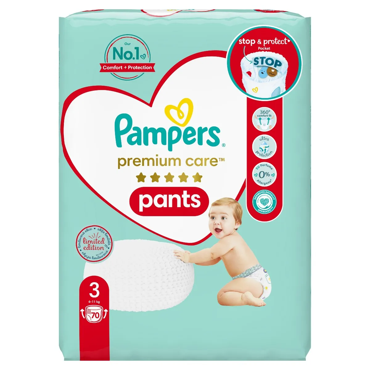 Pampers Premium Care Midi pieluszki jednorazowe, rozmiar 3, 6-10 kg, 70 szt.