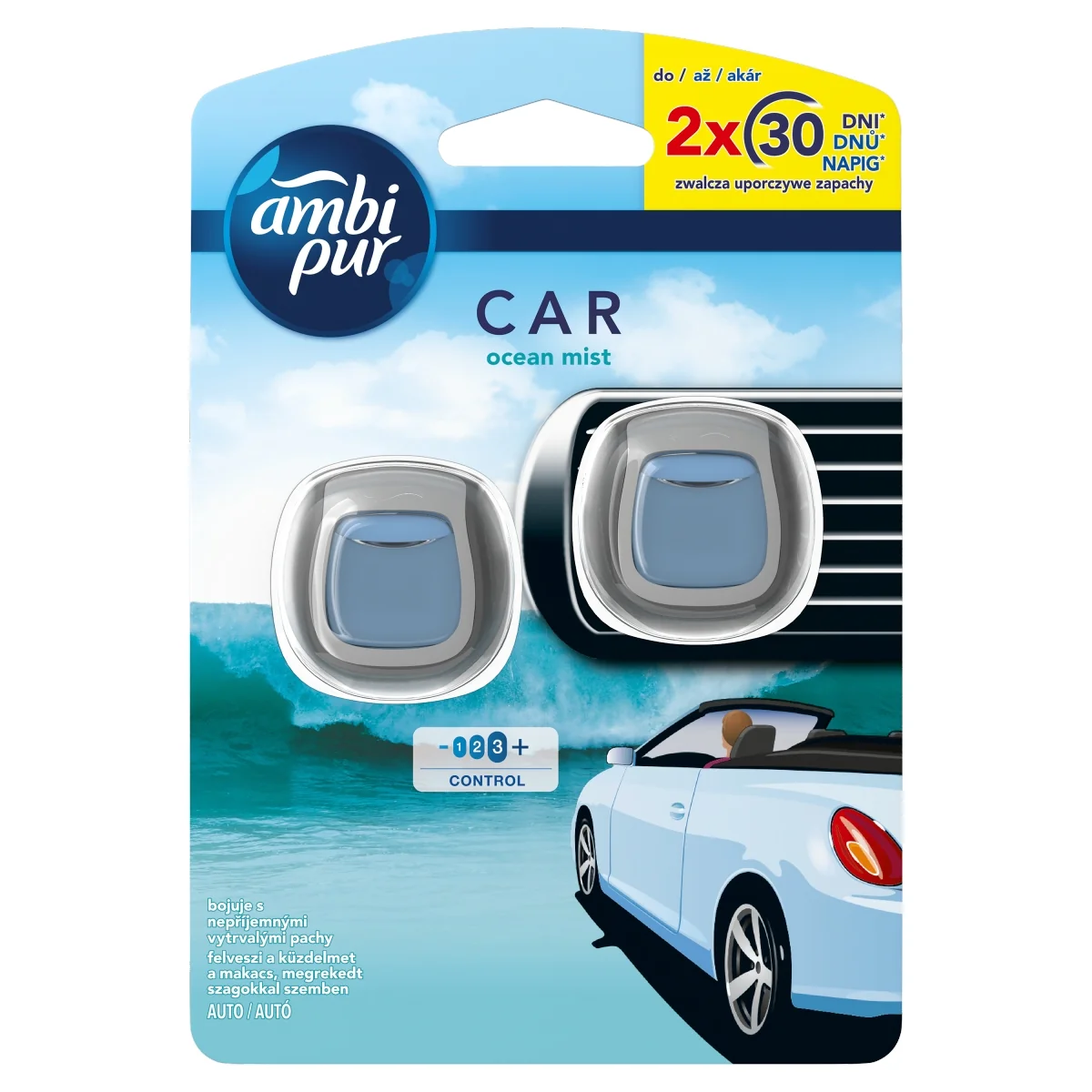 Ambi Pur Car Ocean samochodowy odświeżacz powietrz, 2x2 ml
