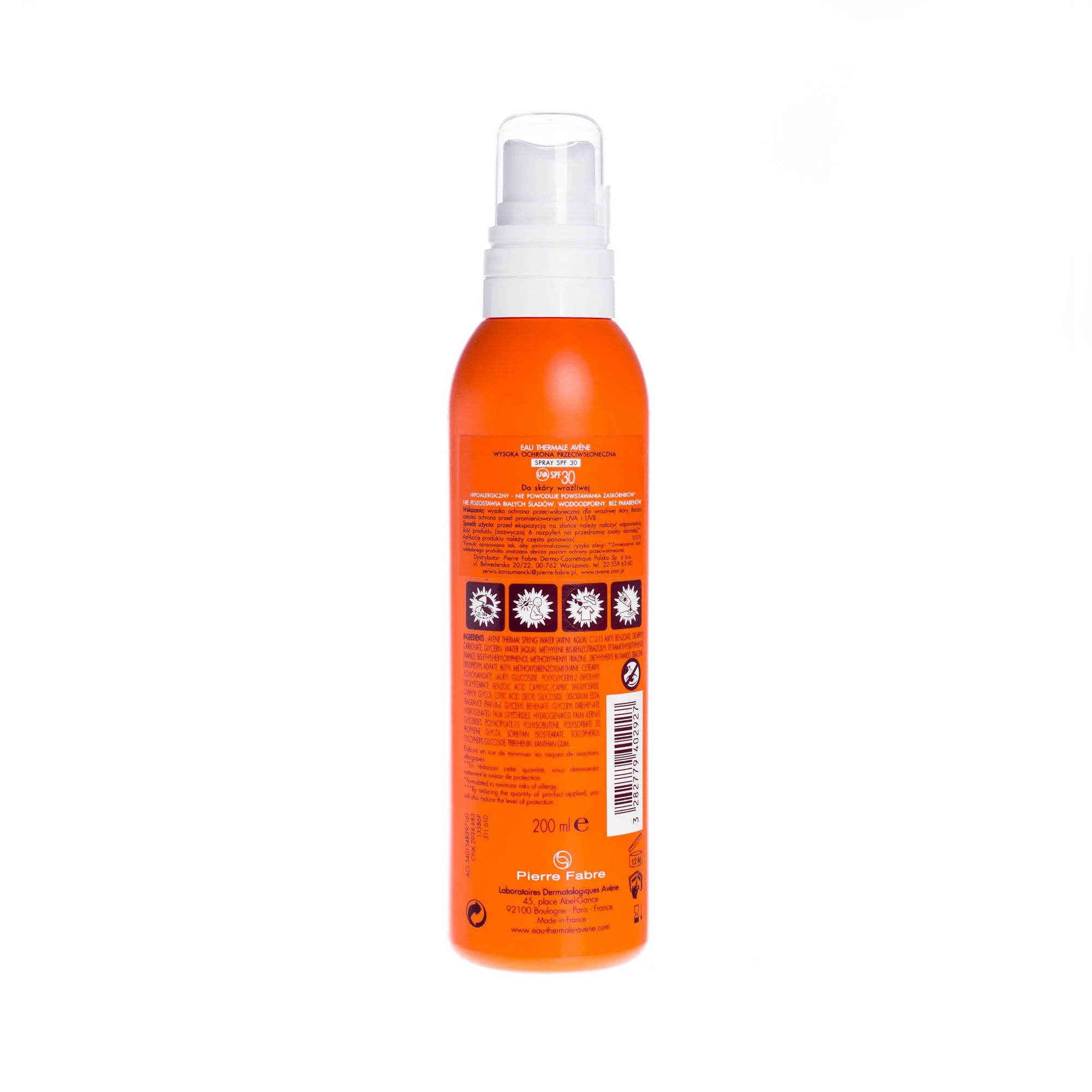 Avene, spray z wysoką ochroną przeciwsłoneczną, SPF 30, 200 ml 