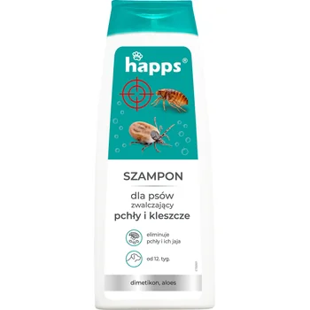 Happs szampon dla psów zwalczający pchły i kleszcze, 250 ml