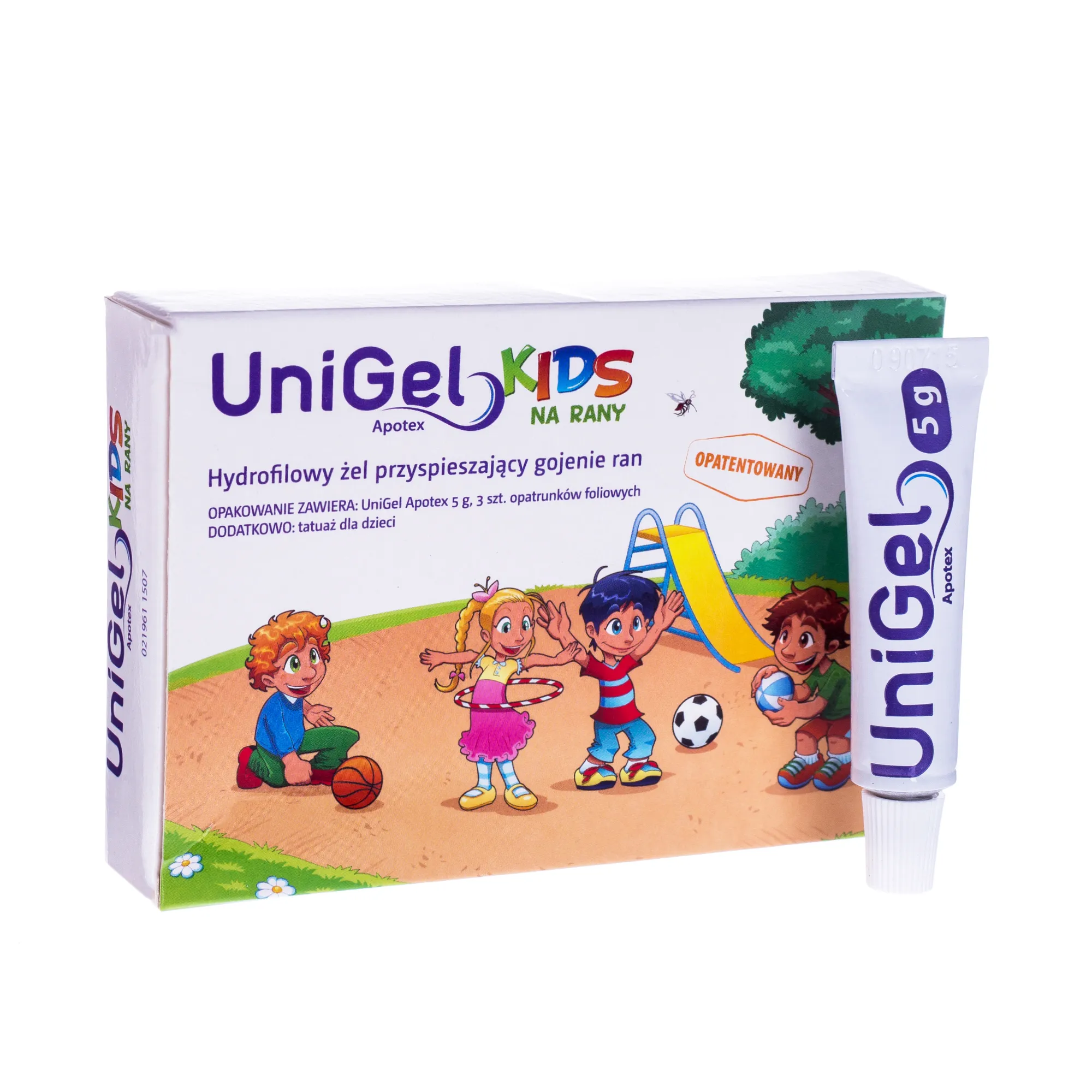 Unigel Apotex Kids na rany, żel przyspieszający gojenie ran, 5 g