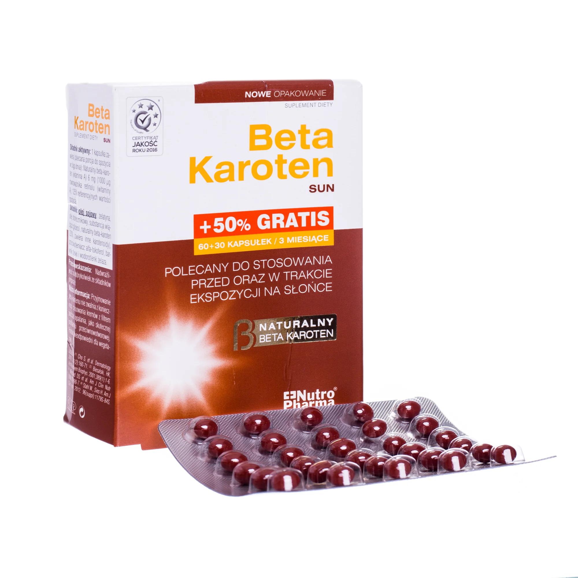 Beta Karoten Sun, suplement diety, 90 kapsułki 