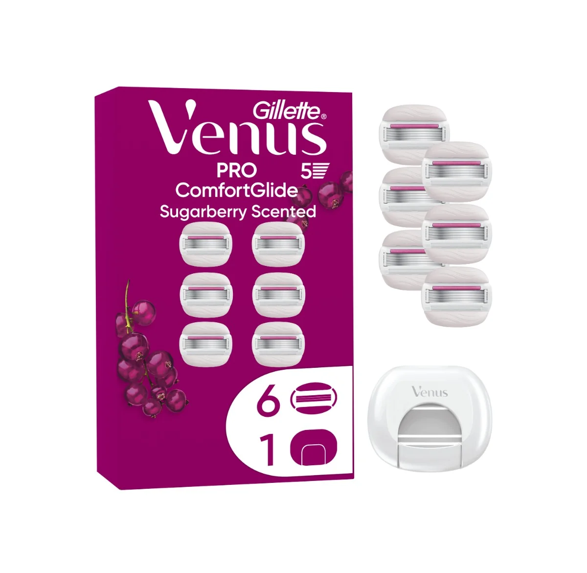 Gillette Venus Pro ComfortGlide Sugarberry wkłady do maszynki, 6 sztuk