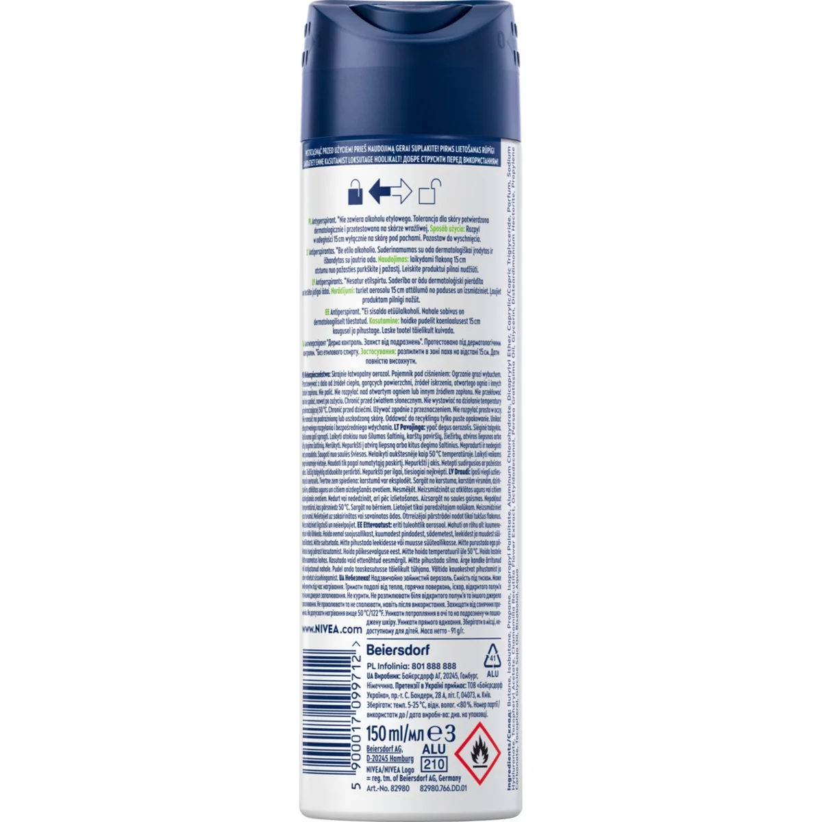Nivea Men Derma Control Sensitive antyperspirant w sprayu, 150 ml