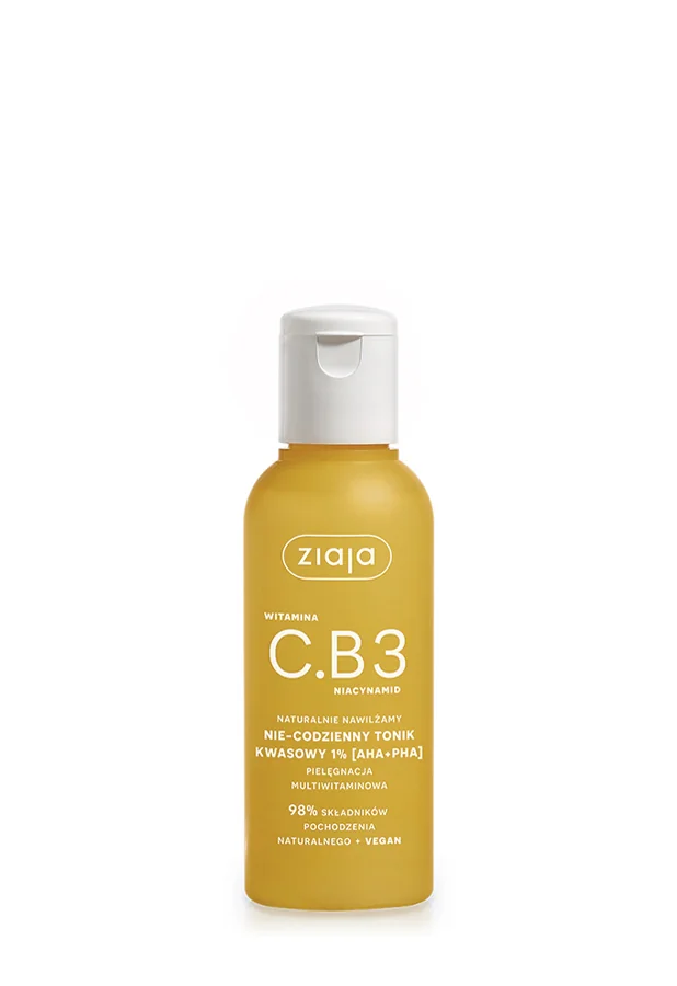 Ziaja Witamina C.B3 niacynamid nawilżający nie-codzienny tonik kwasowy 1% [aha+pha], 120 ml