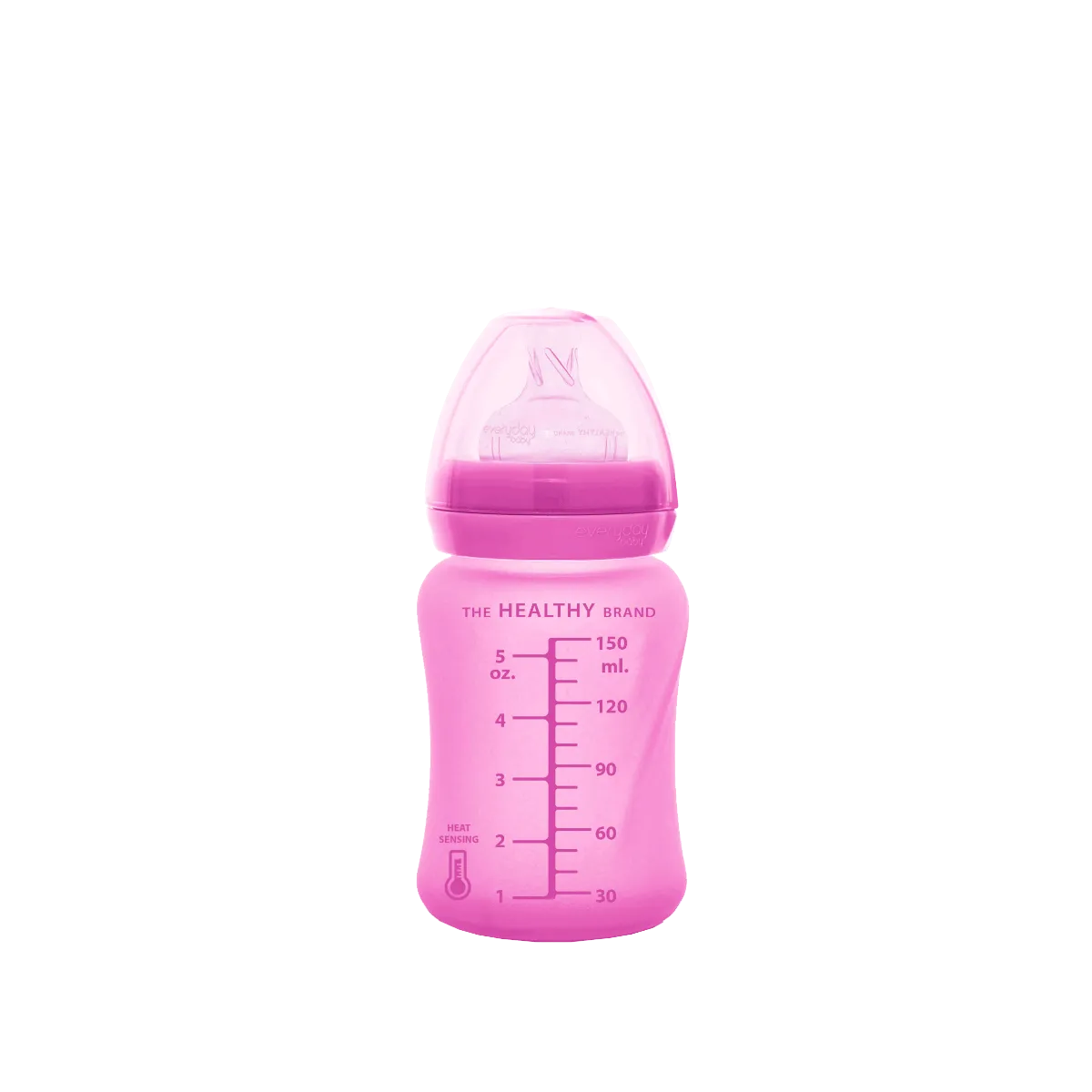 Everyday Baby szklana butelka ze smoczkiem S, różowa, 1 szt.