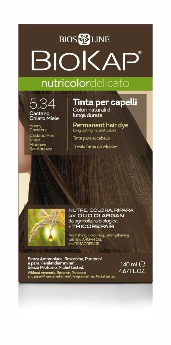 Biokap Delicato farba do włosów 5.34 Miodowo-Kasztanowy, 140 ml